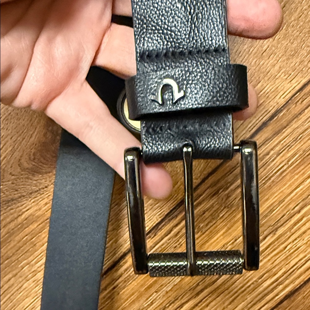 True Religion Black Leather Belt Bag
